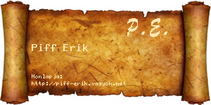 Piff Erik névjegykártya